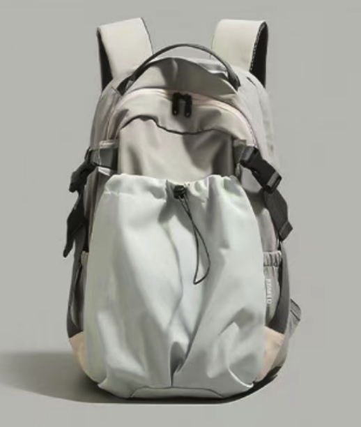 Sage Green Minimalist Nylon Backpack — Lightweight Water-Resistant College Daypack for Women, Fits 14" Laptop, School / Commute / Travel